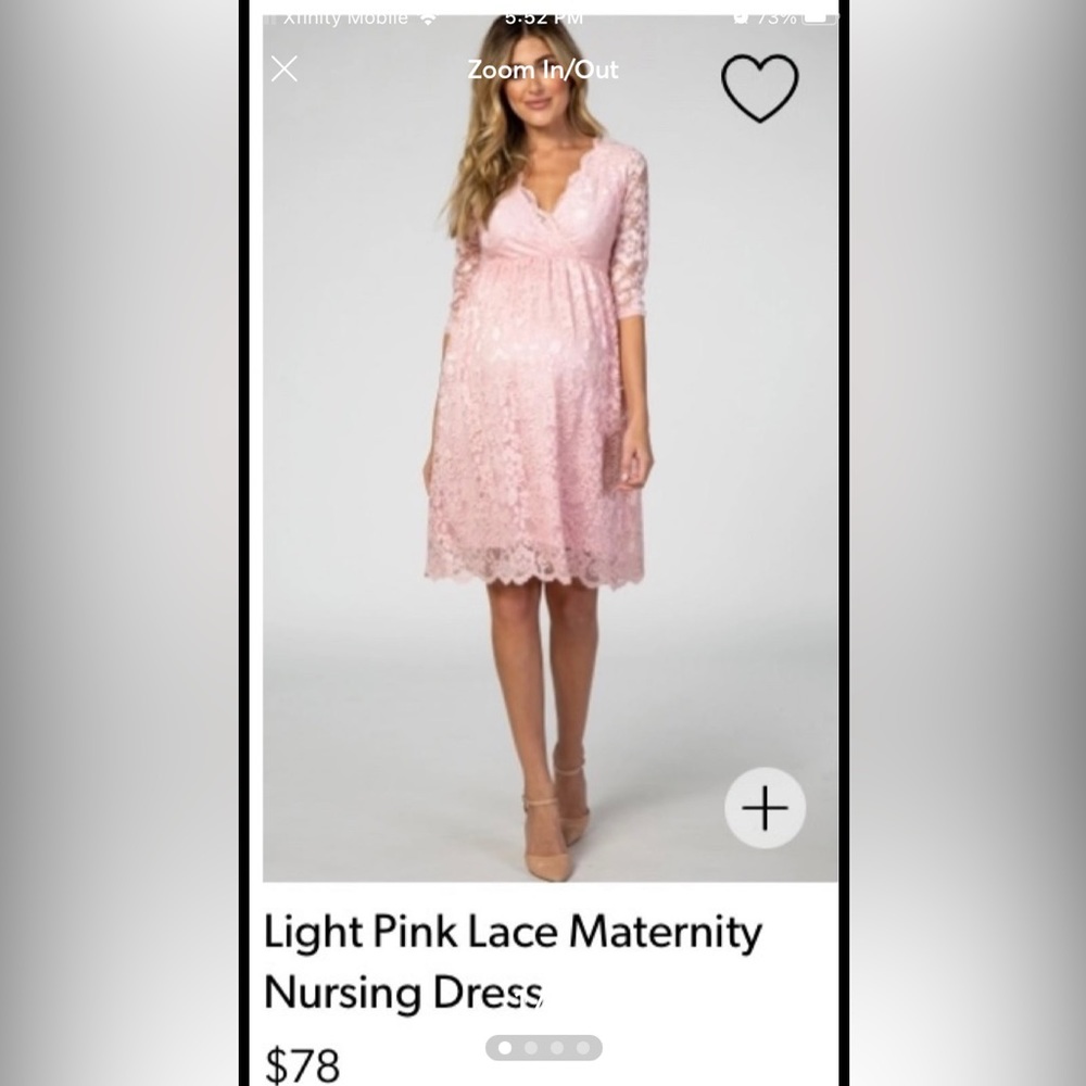 Hello MIZ XL Light Pink Lace Maternity Dress